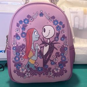 Purple 'Nightmare Before Christmas' Sally & Jack Mini Backpack Loungefly